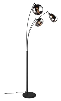 Image de Lampadaire 3 flammes optique verre fumé