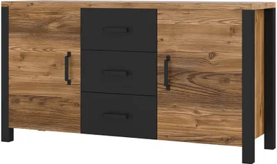 Produktbild von Meublorama HA-OLIN-24ABJC26-*2C/63KG, 2 Tür(en), Braun, Mitteldichte Faserplatte (MDF), 3 Schublade(n), 2 Jahr(e), 430 mm