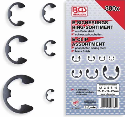 Produktbild von BGS 8039 E-Sicherungsring-Sortiment, 1,5-22 mm, 300-tlg.