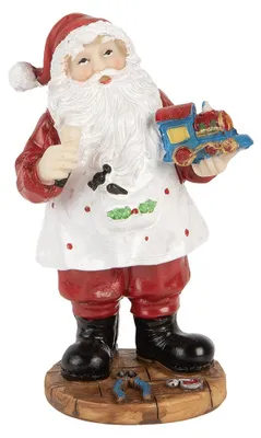 Image de Clayre & Eef Figurine de décoration de Noël Père Noël 13 cm Rouge Plastique