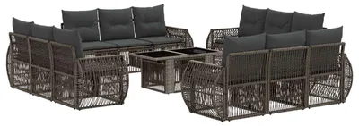 Produktbild von vidaXL Gartensofa-set 13 stk. Grau und Dunkelgrau Poly-Rattan