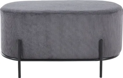 Produktbild von SalesFever Polsterhocker | Stoffbezug in Cord-Optik | Metallgestell | B 80 x T 40 x H 42 cm | grau – schwarz