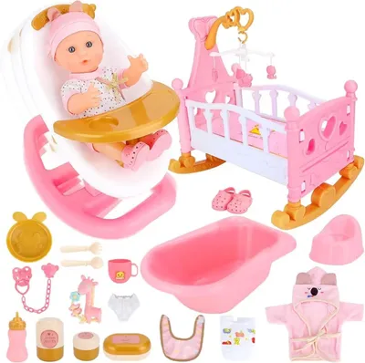 Produktbild von 21-teiliges Babypuppen-Spielset mit Zubehör
