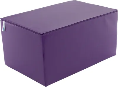 A purple rectangular cushion or storage cube.