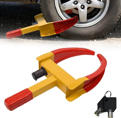 Produktbild von VA-Cerulean Radkralle Reifenkralle Universal Parkkralle Radklemmen Radschloss Diebstahlsicherung mit Sicherheitsschloss Radsicherung für Auto Motorrad
