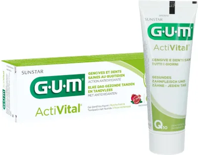 Immagine prodotto di GUM ActiVital dentifricio per gengive e denti sani tutti i giorni, 75 ml dentifricio