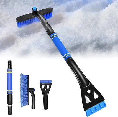 Produktbild von Teleskop Eiskratzer, Auto Schneefeger Bürste, Gummiwischer, Schneebesen mit Softgriff