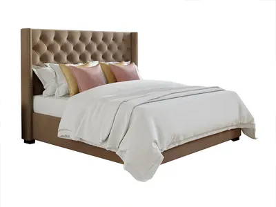Produktbild von MASSIMO Bett mit gestepptem Kopfteil - 180x200 cm - Beige Stoff