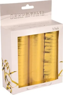 Produktbild von 3 Royal Party Luftschlangen gold