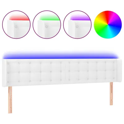Immagine prodotto di testiera LED vidaXL bianca 183x16x78/88 cm in Pelle finta