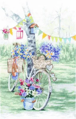 Produktbild von Letistitch Kreuzstich Set "Fahrrad"; Zählmuster, 38x28cm