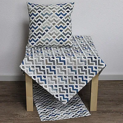 Produktbild von Kissenhülle Kissenbezug Gabiota Zacken creme braun blau 40x40cm Hossner