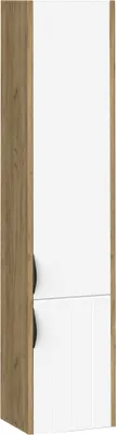 Zdjęcie produktu dla Słupek do Łazienki Szafka Wiszący Biały / Dąb 160 x 32 x 30 cm Drzwi MDF