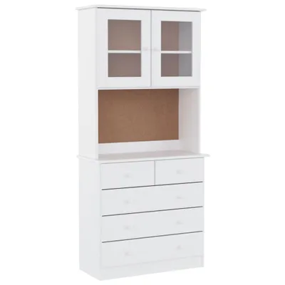 Produktbild von Highboard ALTA Weiß 77x35x165 cm Massivholz Kiefer