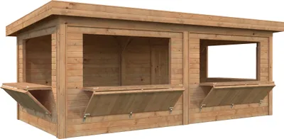 Produktbild von Palmako Marktstand Connect Lenna 16,6 m² SET 312 hellbraun tauchgrundiert