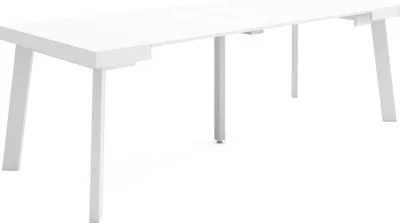 Produktbild von Ausziehbarertisch, 222x90x73cm, Für 10 Gäste, Hölzerne Beine, Weiß