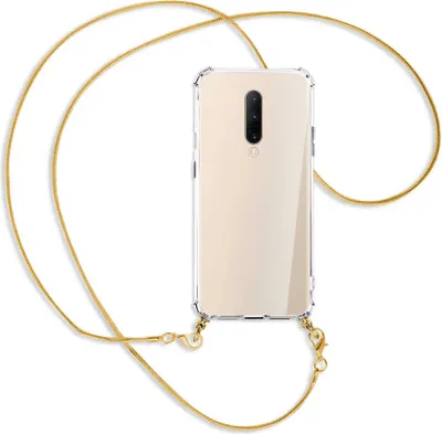 Produktbild von Handykette Backcover-Schutzhülle mit Band (Metall goldfarben) für OnePlus 7 Pro - goldfarbene Kette Snake