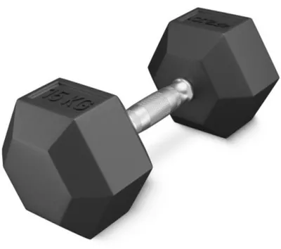 Zdjęcie produktu dla Hantel żeliwny gumowany HEX 22,5 kg REBEL ACTIVE