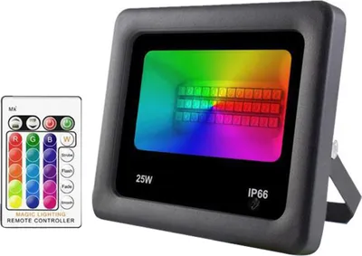 Zdjęcie produktu dla 25W RGB Floodlight Zewnętrzny reflektor IP66 Wodoodporny z pilotem do oświetlenia scenicznego na wesele i urodziny