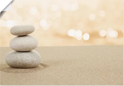 Produktbild von ARTland Poster Zen Steine im Sand Größe: 100x70 cm