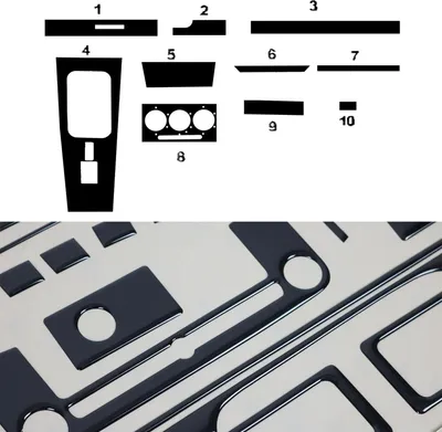 Obrázek produktu pro Interiérový dekor kokpit pro Mercedes W123 1975-1986 Piano Black Optics 10ks