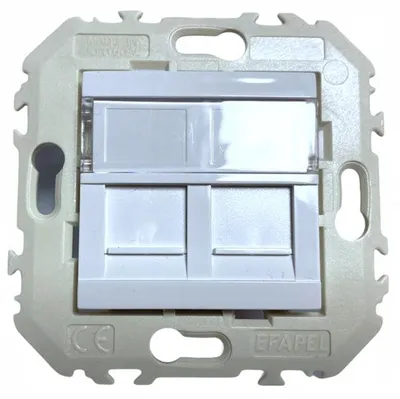 Produktbild von EFAPEL QUADRO45 Netzwerkdose RJ45 Kat6, Doppel, Weiß