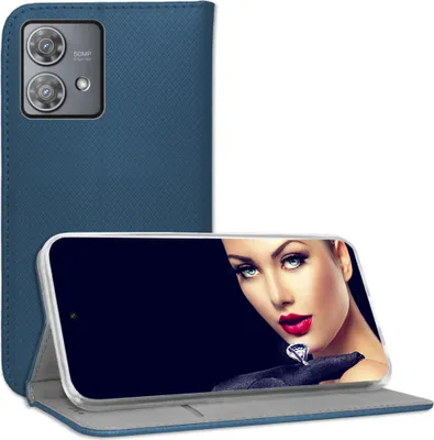 Produktbild von Bookstyle Schutzhülle Klapphülle Schutztasche Etui Cover für Motorola Edge 40 Neo (XT2307-1, 6.55'') - Blau