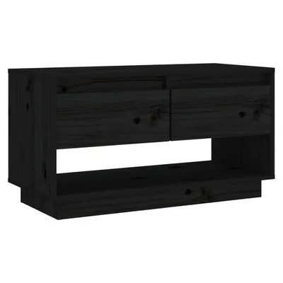 Produktbild von vidaXL TV-Schrank Schwarz 74x34x40 cm Massivholz Kiefer