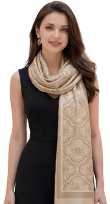 Productafbeelding van Luxe kasjmier sjaal voor dames in beige – zacht en elegant