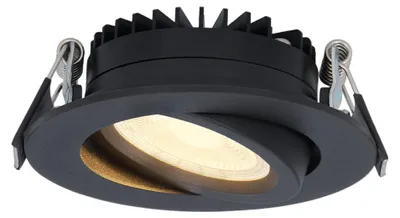 Produktbild von hoftronic LED Einbaustrahler 6W 430lm 2700K IP44 Schwarz schwenkbar