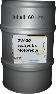 Produktbild von DBV 0W/20 vollsynthetisches Motorenöl 60-Liter-Fass