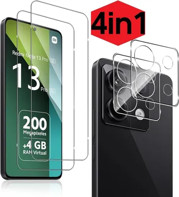 Produktbild von 4in1 Set für Xiaomi Redmi Note 15 Pro+ 5G 2x Display Schutzglas + 2x Kameraschutz 9H Panzerfolie