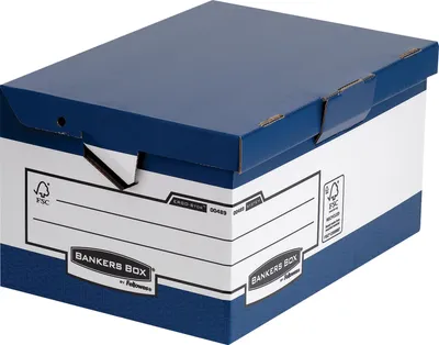 Produktbild von Fellowes 0048901, Aufbewahrungsbox, Blau, Weiß, Rechteckig, Papier, Einfarbig, Drinnen