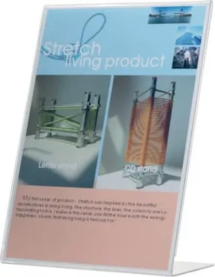 Produktbild von Q-Connect® KF04177 Tischaufsteller schräg A4 hoch transprent
