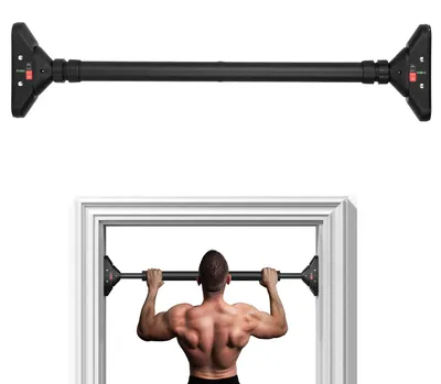 Zdjęcie produktu dla Drążek do podciągania 74-97 cm, udźwig 200 kg, rozsuwany bez śrub, do futryny