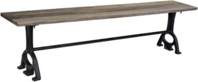 Produktbild von Casa Padrino Sitzbank im Industriedesign Braun / Schwarz 180 x 33 x H. 46 cm - Massivholz Bank - Gartenbank - Möbel im Industriedesign