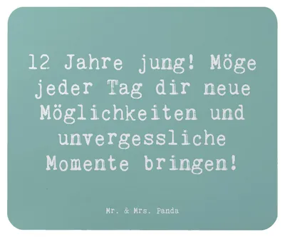 Produktbild von Mr. & Mrs. Panda Mauspad Spruch 12. Geburtstag - Meeresbrise - Geschenk, Kindergeburtstag, Mousepad, Alter, Mouse Pad, laptop, computermatte, Happy Birthday, computer