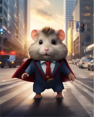 Produktbild von Wallario Poster - Super-Hamster, Kunstdruck Größe: 40 x 50 cm
