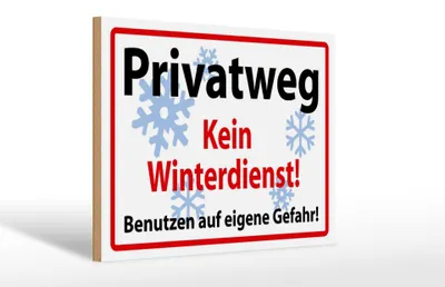 Produktbild von Holzschild Hinweis 30x20cm Privatweg kein Winterdienst