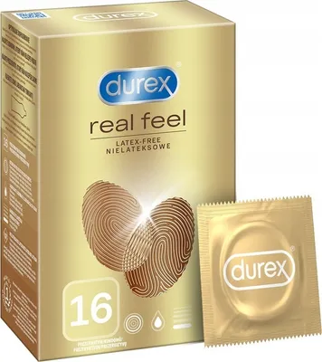 Produktbild von Durex Prezerwatywy bez lateksu Real Feel, 16 sztuk