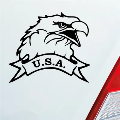 Produktbild von Auto Aufkleber USA Adler Eagle U.S.A. Amerika Tuning 12x10 cm Schwarz Matt Sticker Heckscheibenaufkleber