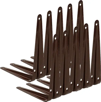 Produktbild von KOTARBAU® 10er Set Regalwinkel 125x100 mm Regalträger Regalhalter für Wandmontage Braun