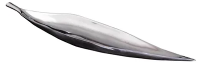 Produktbild von Handgearbeitete Dekoschale SILVER LEAF 80cm silber Aluminium