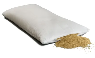Produktbild von GIRAFFENLAND Bio-Hirsekissen 40x80cm, Kissen - Köper-Baumwolle weiß, mit Bio-Hirseschalen, direkt befüllt