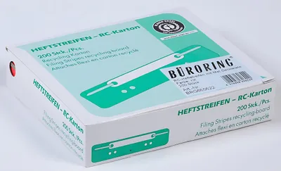 Produktbild von Heftstreifen kurz RC-Recycling mit Metalldeckleiste, rot