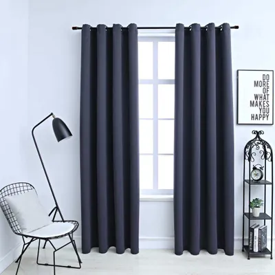 Immagine prodotto di The Living Store Tende oscuranti con occhielli in metallo 2 pz. Antracite 140x245cm