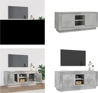 Produktbild von vidaXL TV Schrank Betongrau 102x35x45 cm Holzwerkstoff - TV-Schrank - TV-Schränke - TV-Möbel - TV-Ständer