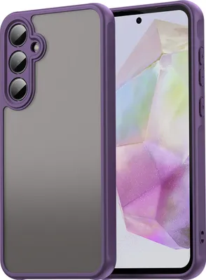 Produktbild von Matt Hülle für Samsung Galaxy A35 5G mit Kameraschutz, Transluzente Matt Rückseite Stoßfeste Handyhülle Lila