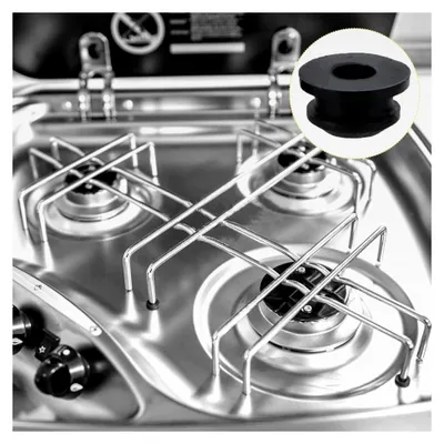 Produktbild von 24 Stück Topfträgergummis, Gummifüße, Kompatible Gummifüße für Topfstützen mit 5 mm Stäben von Dometic, Smev und Thetford Wohnmobilöfen Zubehör - Schwarz