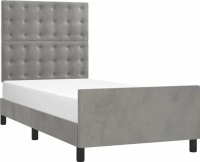 Image de vidaXL Cadre de lit sans matelas gris clair 90x190 cm velours